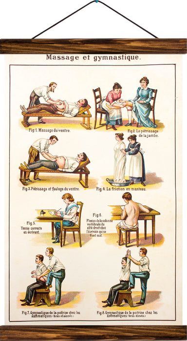 Massage and gymnastic, reprint on linen