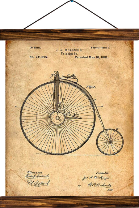 Velocipede patent, reprint on linen - Josef und Josefine