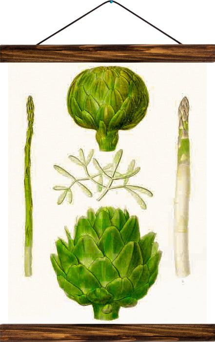 Asparagus and artichoke, reprint on linen - Josef und Josefine