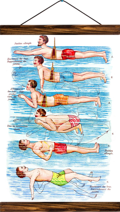 The swimmer, reprint on linen - Josef und Josefine