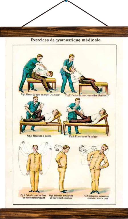 Gymnastics, reprint on linen - Josef und Josefine