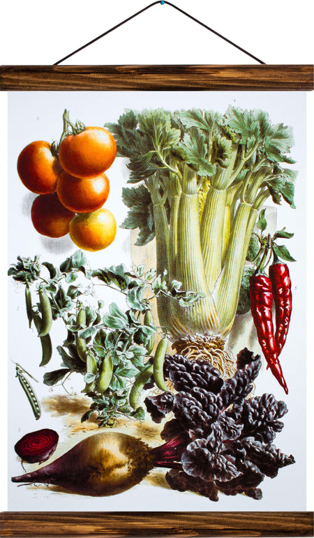 Vegetables, reprint on linen - Josef und Josefine