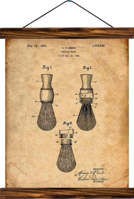 Brush patent, reprint on linen - Josef und Josefine
