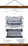 Type writing machine patent , reprint on linen - Josef und Josefine