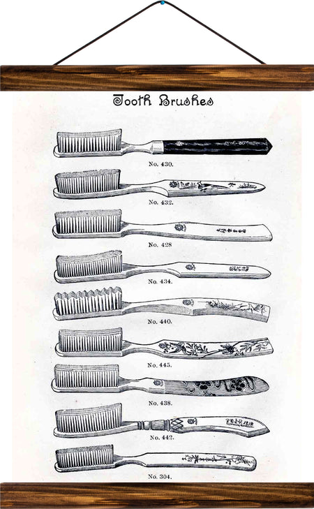 Tooth brushes, reprint on linen - Josef und Josefine