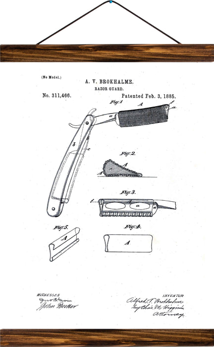 Razor guard patent, reprint on linen - Josef und Josefine