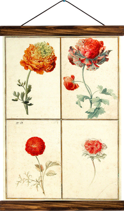 Different types of flowers, reprint on linen - Josef und Josefine