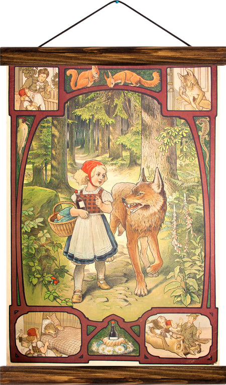 Little red riding hood, reprint on linen - Josef und Josefine