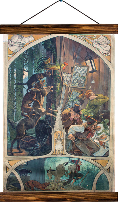 Town Musicians of Bremen, reprint on linen