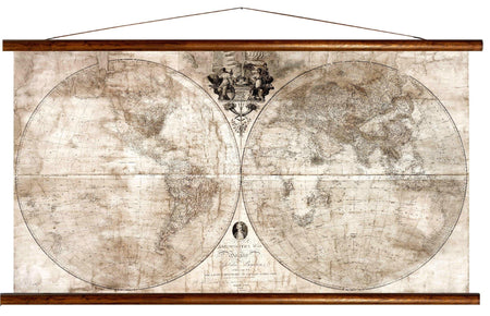Arrowsmith's map of the world, 1809, reprint on linen - Josef und Josefine