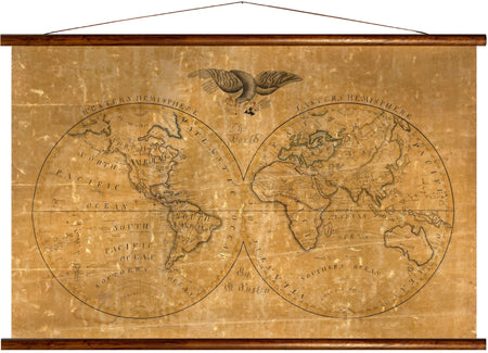 Map of the world, reprint on linen - Josef und Josefine