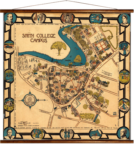 Smith college campus, reprint on linen - Josef und Josefine