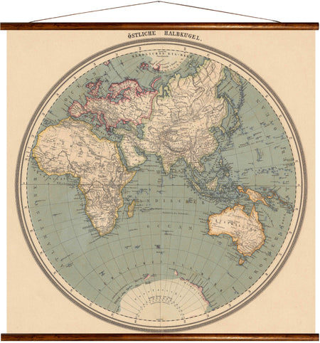 Eastern hemisphere, reprint on linen - Josef und Josefine