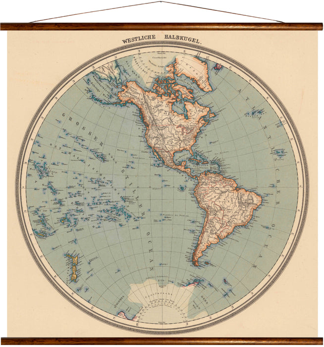 Western hemisphere, reprint on linen - Josef und Josefine