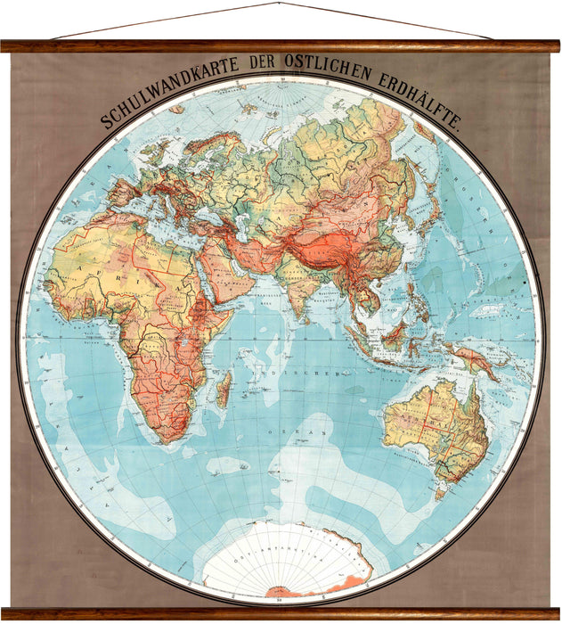 Eastern hemisphere, reprint on linen - Josef und Josefine