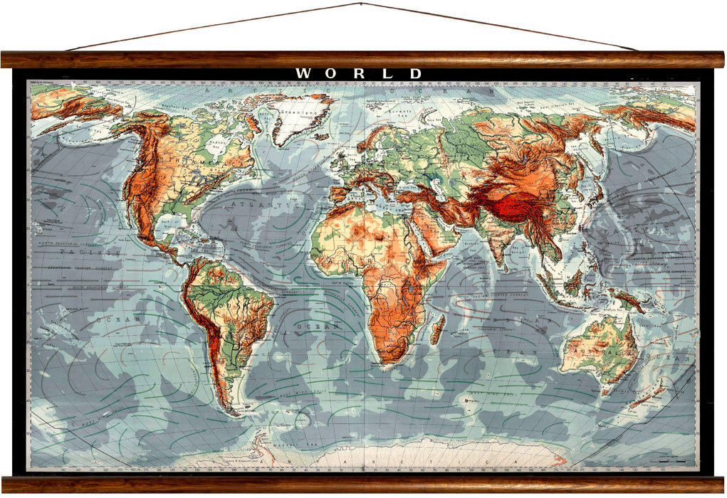 Atlas world map, reprint on linen - Josef und Josefine