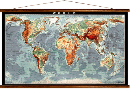 Atlas world map, reprint on linen - Josef und Josefine