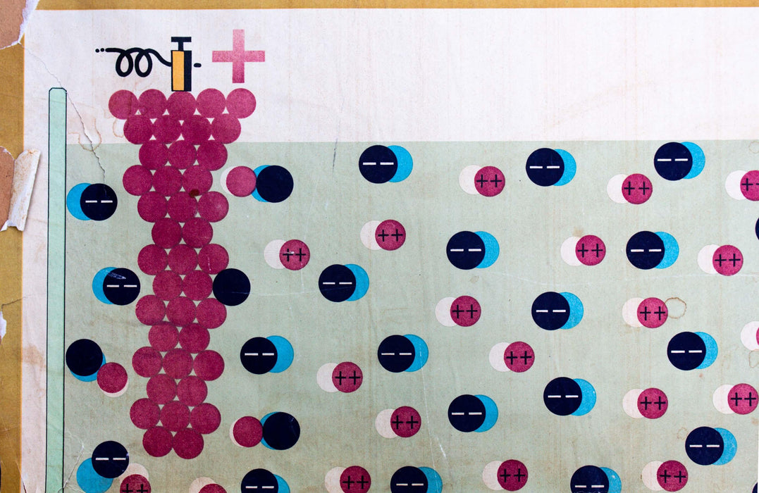 Electrolysis, Vintage Physical Wall Chart, 1950 - Josef und Josefine