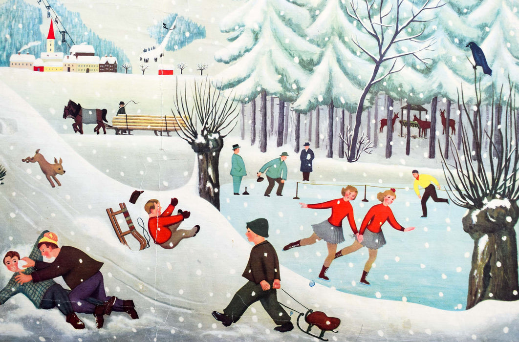 Winter, Vintage Wall Chart, 1952 - Josef und Josefine