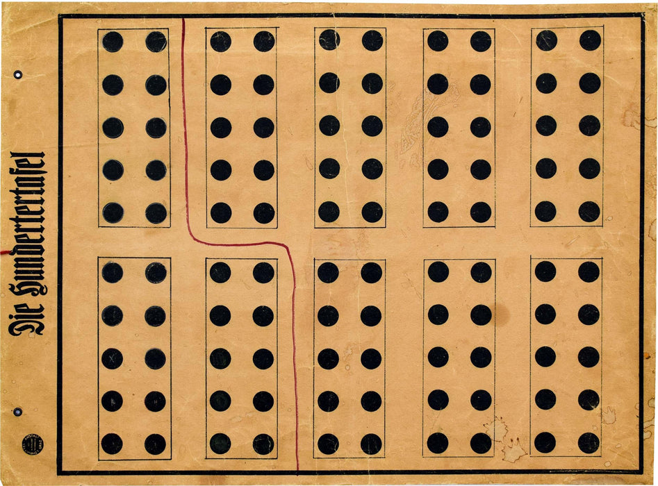 Hundred Table, Vintage Wall Chart, 1920 - Josef und Josefine
