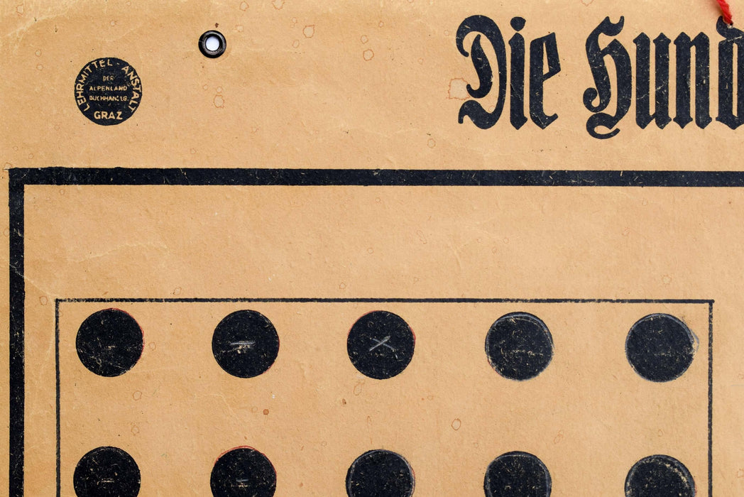 Hundred Table, Vintage Wall Chart, 1920 - Josef und Josefine