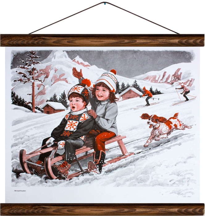 Winter joys, reprint on linen