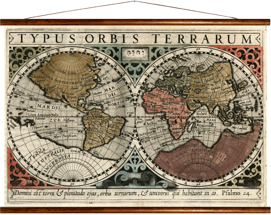 Typus Orbis Terrarum, reprint on linen